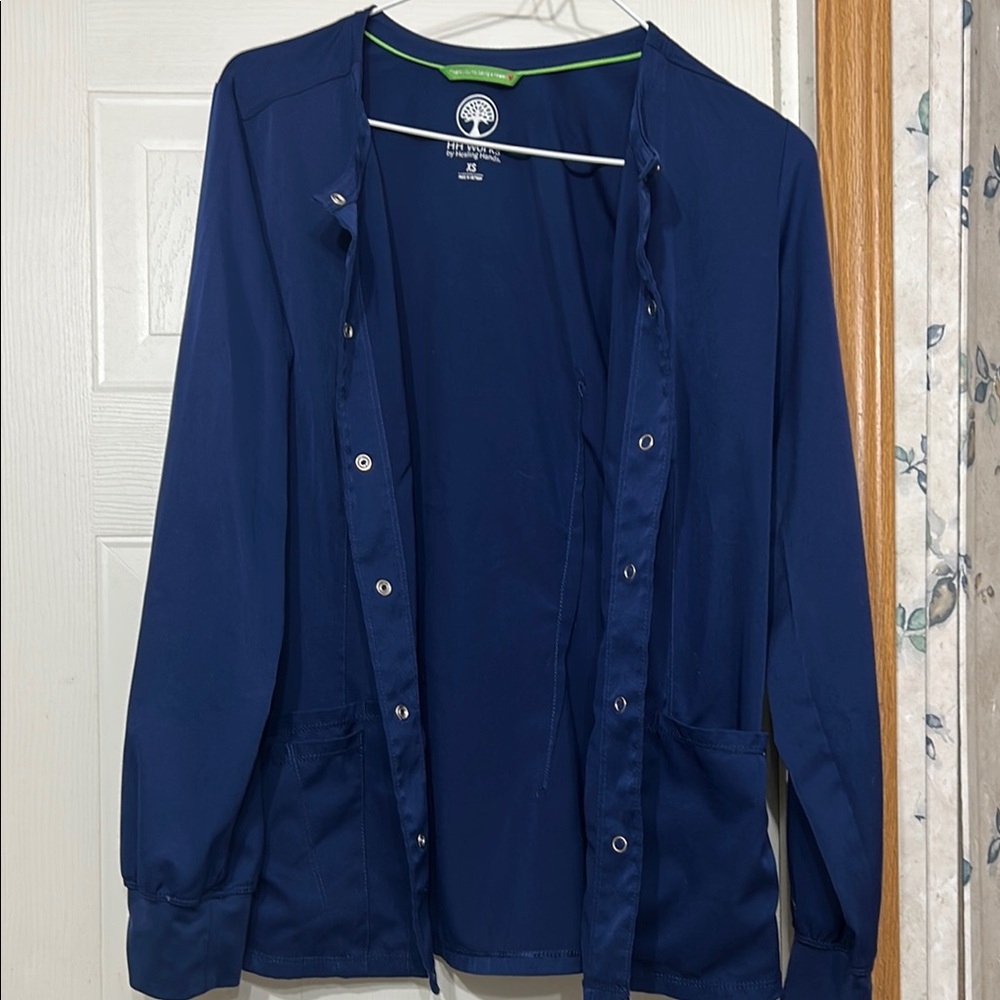 Healing Hands Navy Blue Scrub Jacket